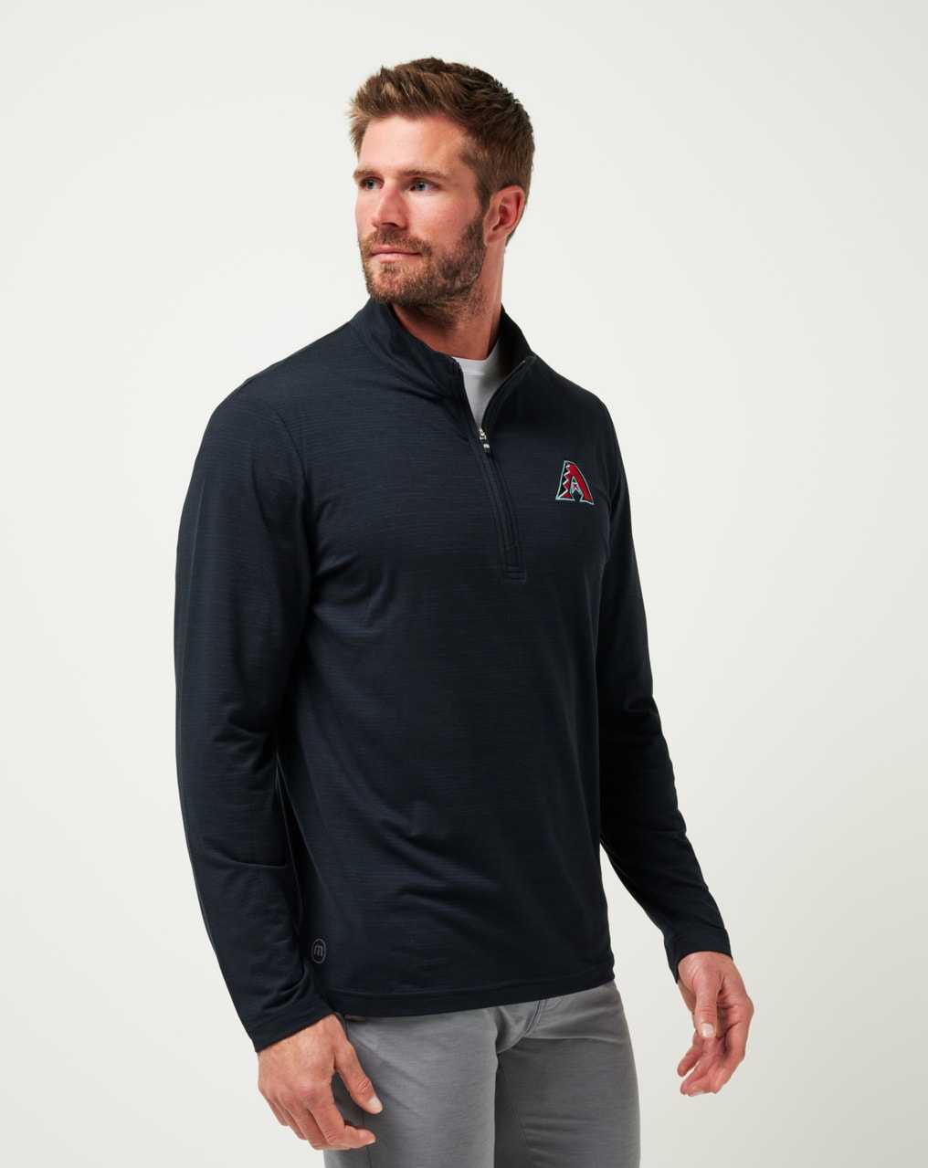 Travis Mathew Arizona Diamondbacks The Heater Quarter Zip Black | MPSFUIG-68