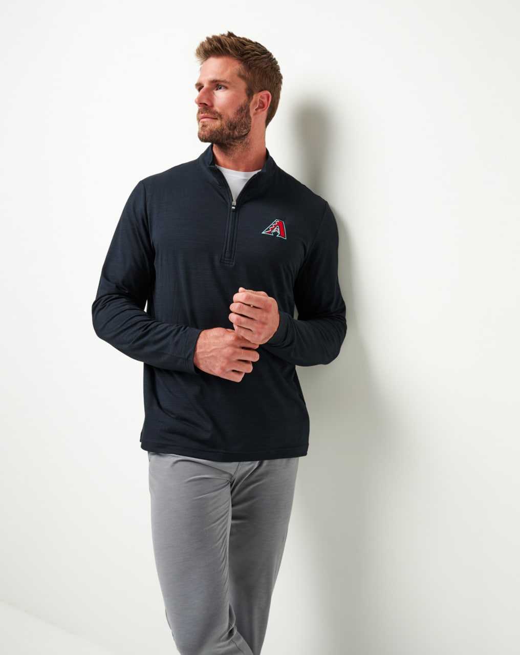 Travis Mathew Arizona Diamondbacks The Heater Quarter Zip Black | MPSFUIG-68