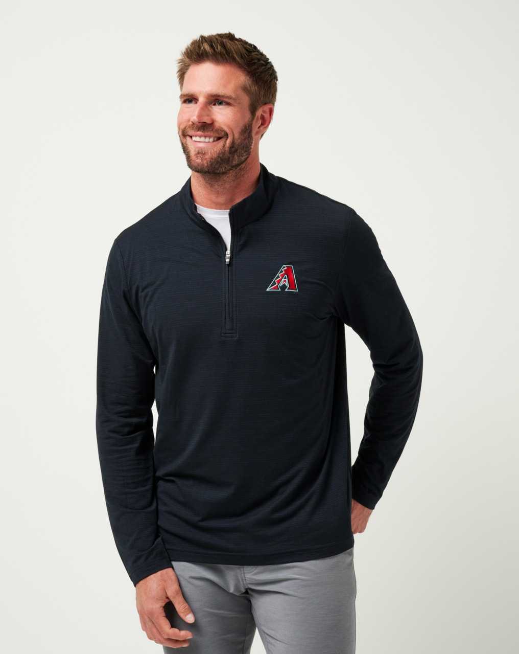 Travis Mathew Arizona Diamondbacks The Heater Quarter Zip Black | MPSFUIG-68