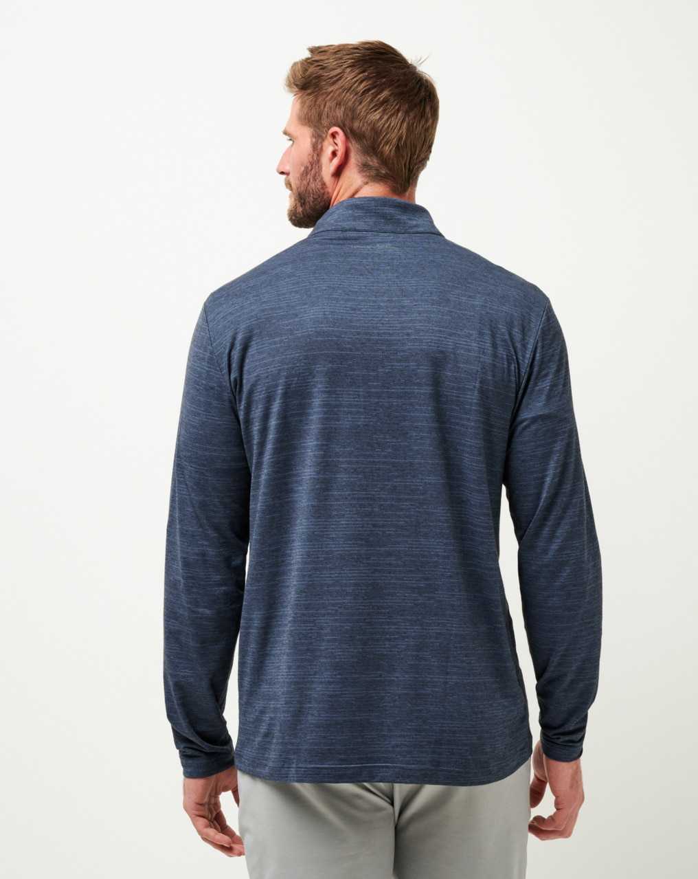 Travis Mathew Atlanta Braves The Heater Quarter Zip Vintage Indigo/Black | HRNXMYC-70