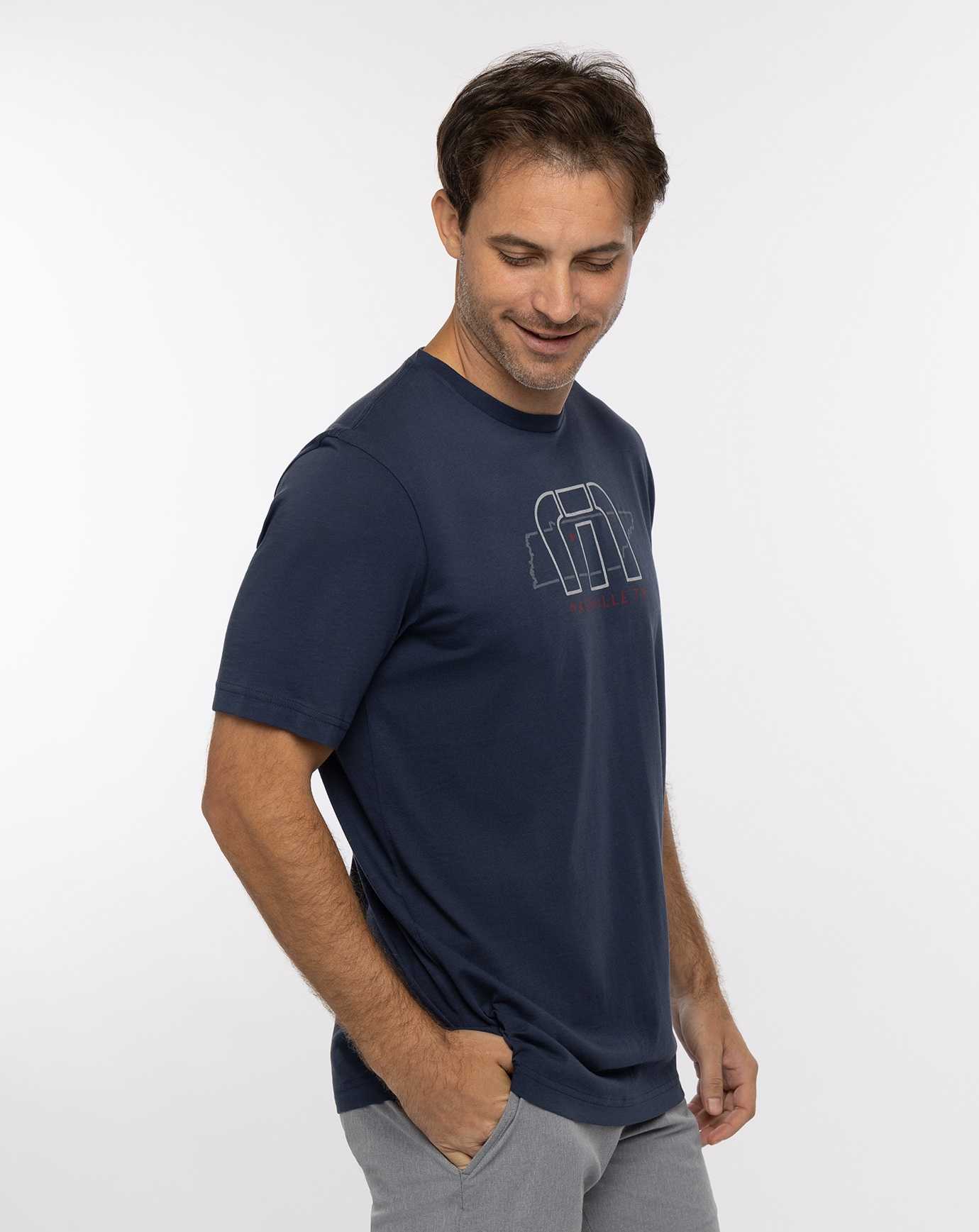 Travis Mathew Backyard Blast Tee Mood Indigo | DNXTZOC-87