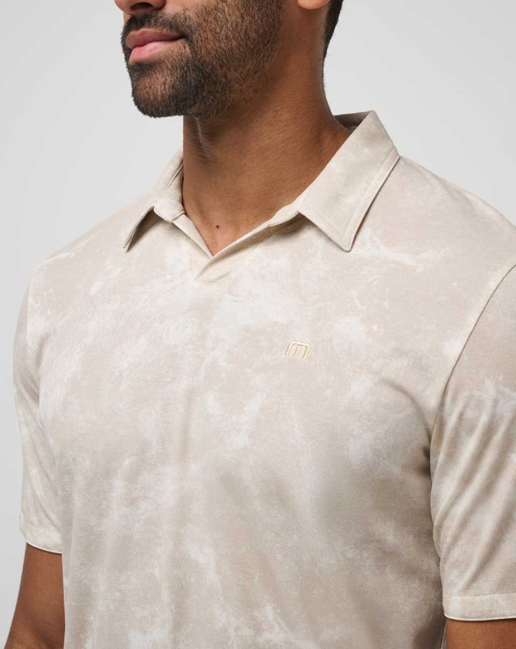 Travis Mathew Barrel Break Polo Oxford Tan | HUYEBZX-15