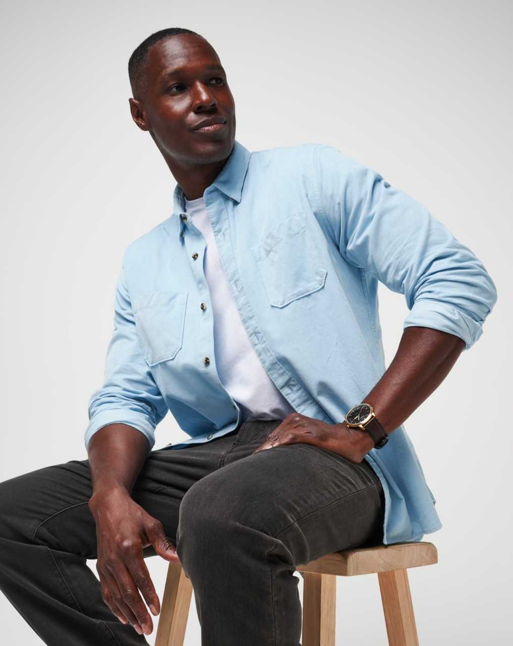 Travis Mathew Barrel Of Laughs Button-up Dream Blue | LNQDEVP-85