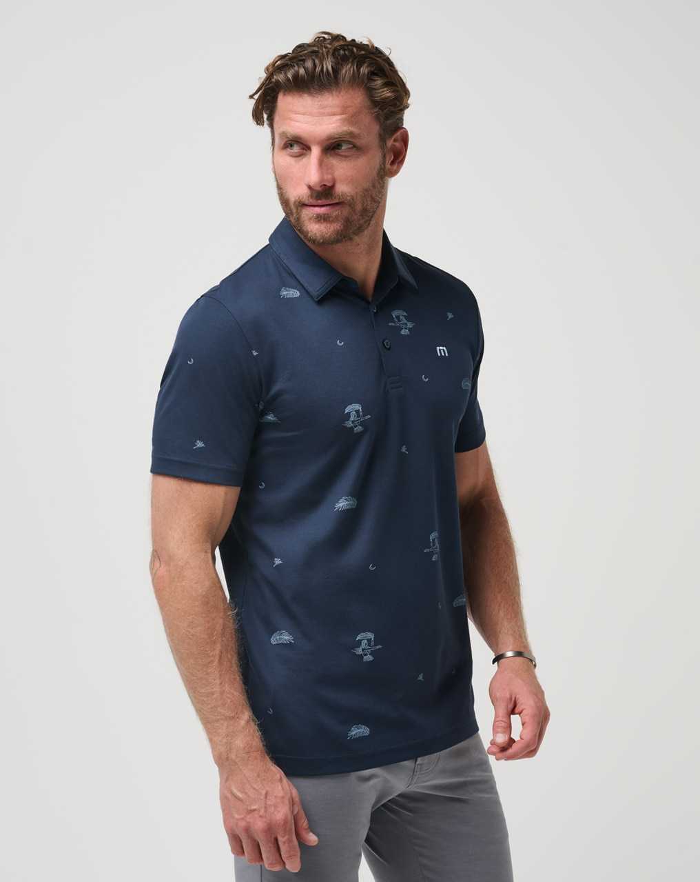 Travis Mathew Beach Creature Polo Total Eclipse | ANCKYSM-81