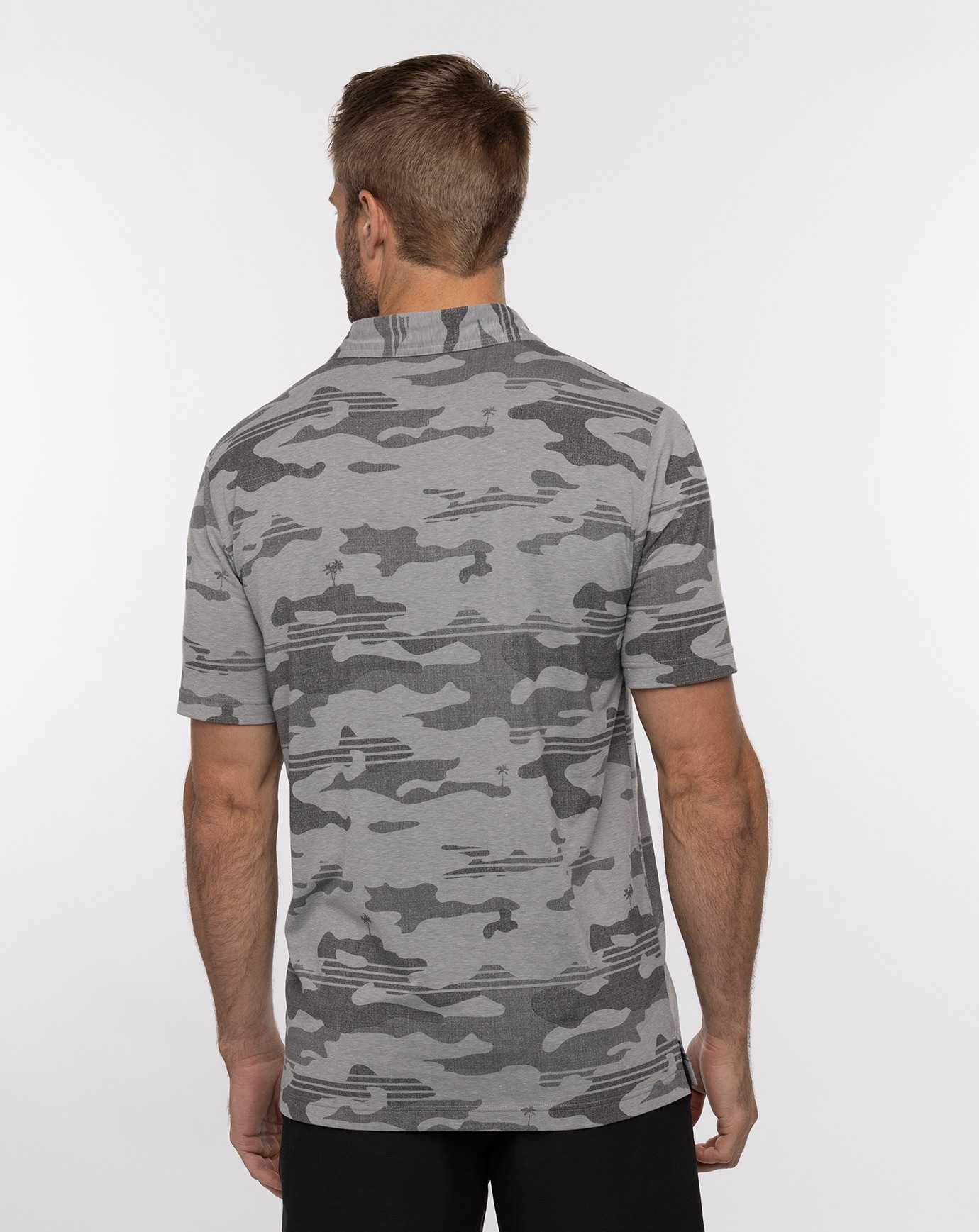 Travis Mathew Beachside Stealth Polo Heather Grey | LZRUGBF-49