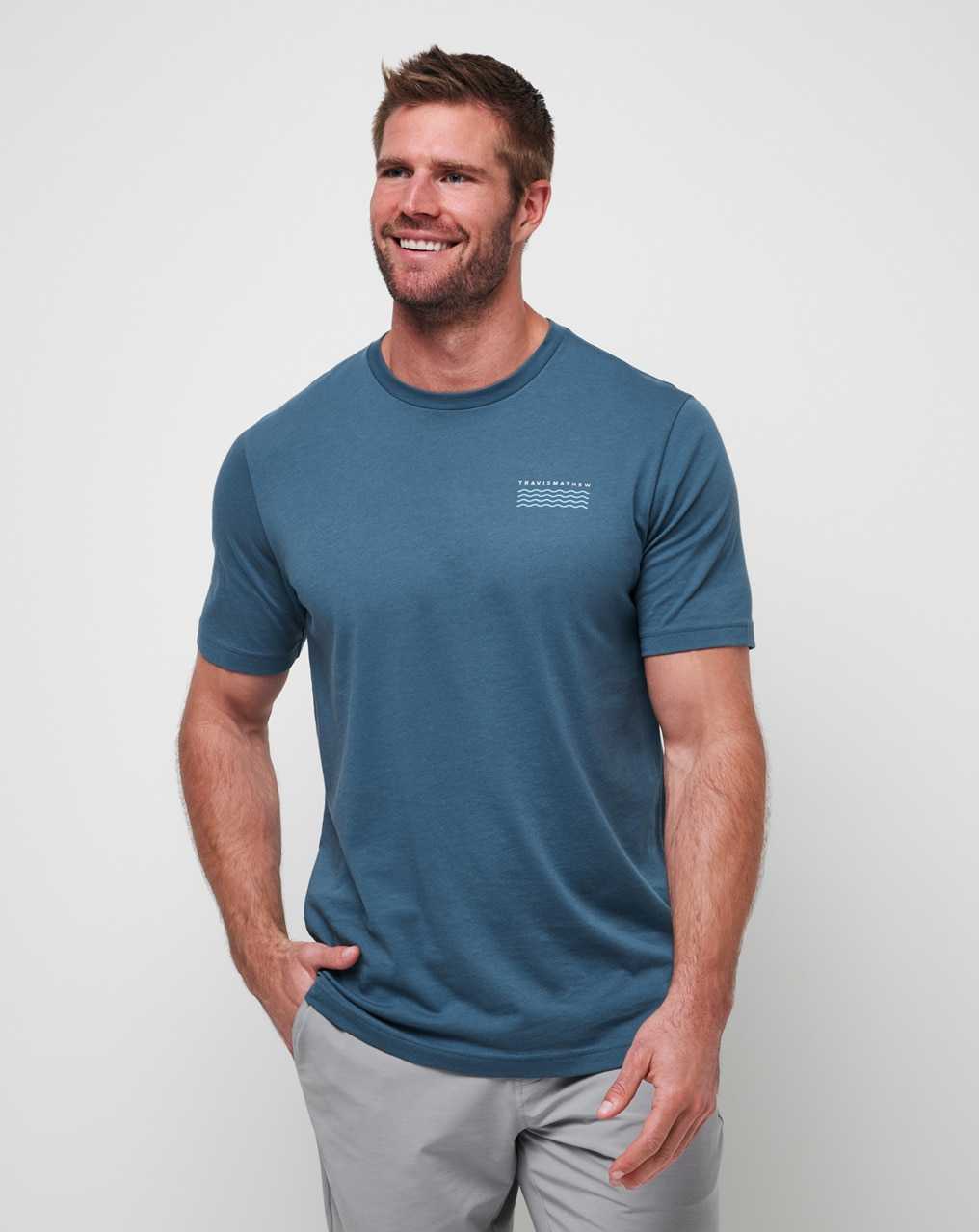 Travis Mathew Best Behavior Tee Dark Teal | XYBPVUG-28