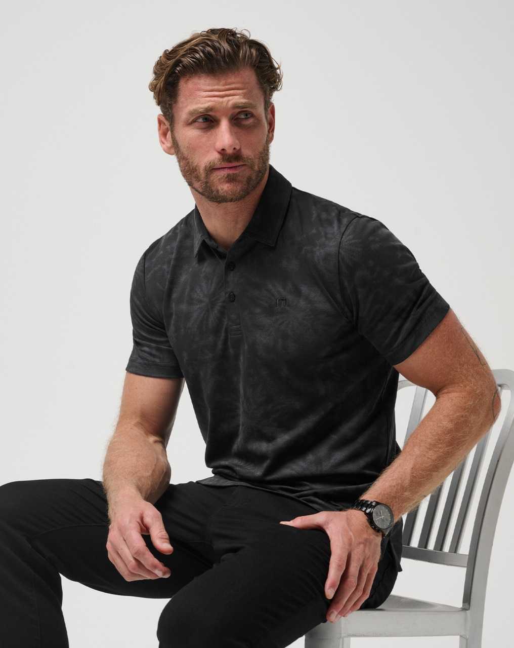 Travis Mathew Brilliant Waters Polo Black | ETIAWZB-36