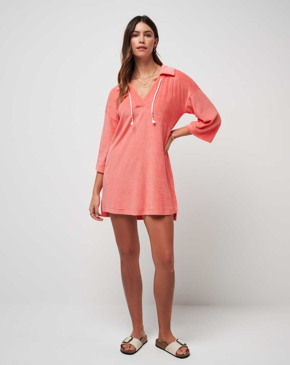 Travis Mathew Brunch Me Baby Terry Dress Shell Pink | FLRTIUD-97