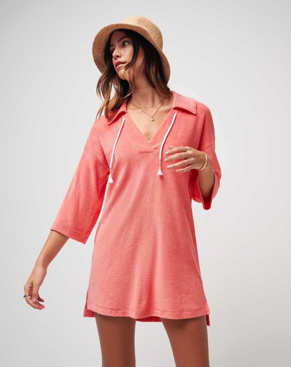 Travis Mathew Brunch Me Baby Terry Dress Shell Pink | FLRTIUD-97