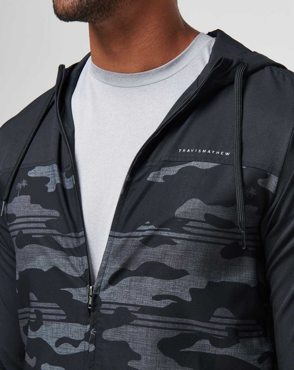 Travis Mathew Camo Tech Hoodie Black | AKUOXSB-94