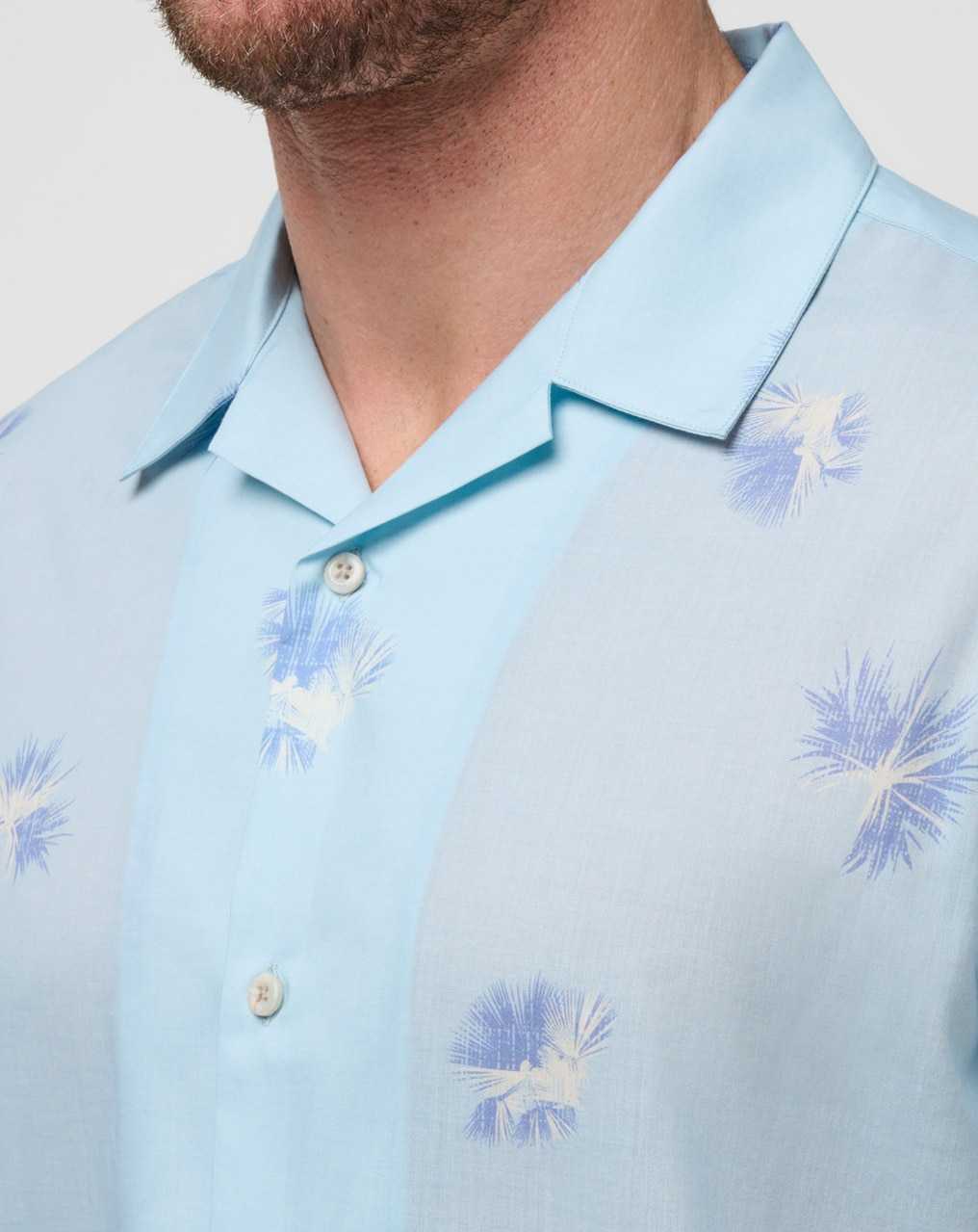 Travis Mathew Casino Holiday Button-up Heather Dream Blue | FESTMXU-81