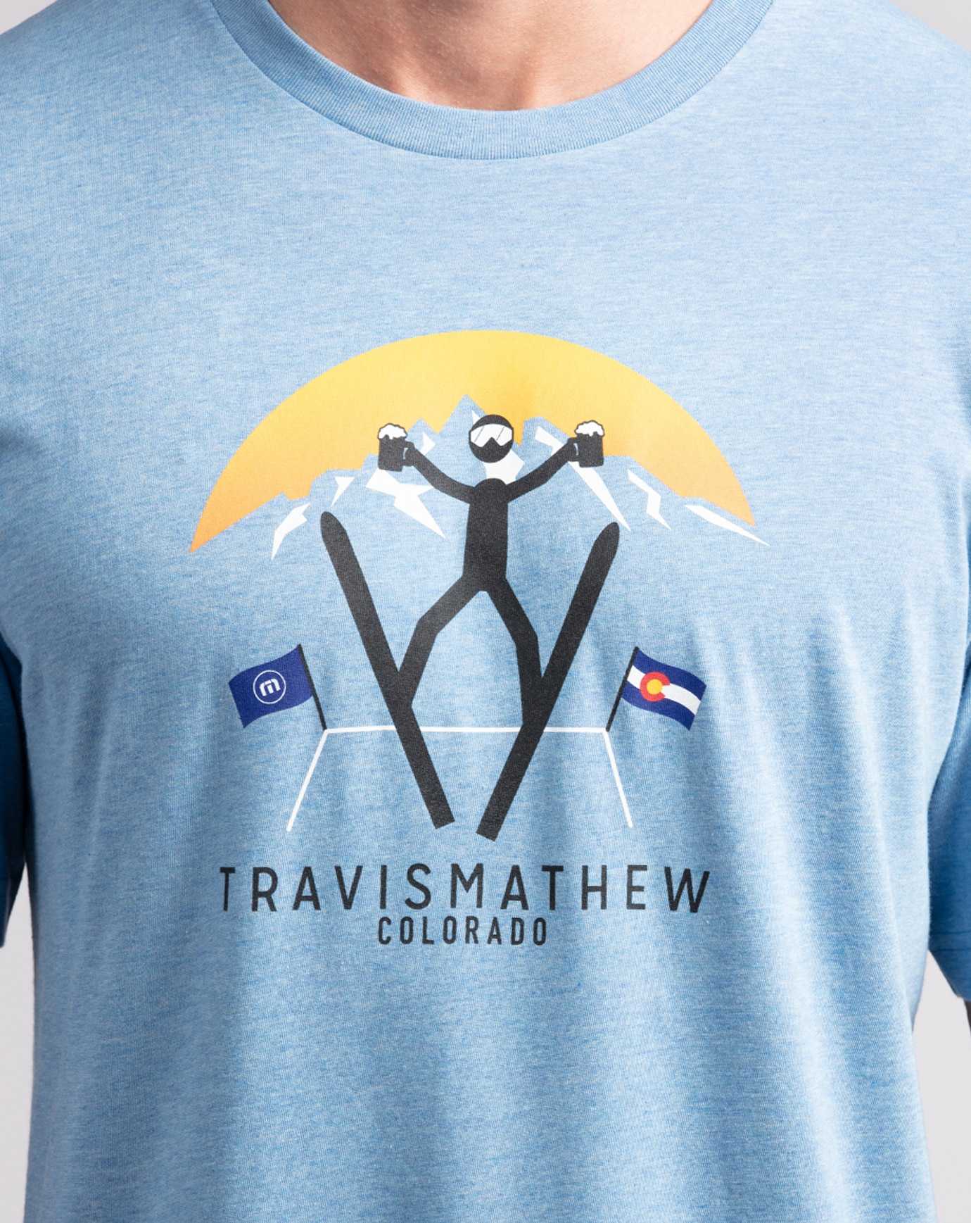 Travis Mathew Catchin' Air Tee Heather Blue | YSHWCMO-69