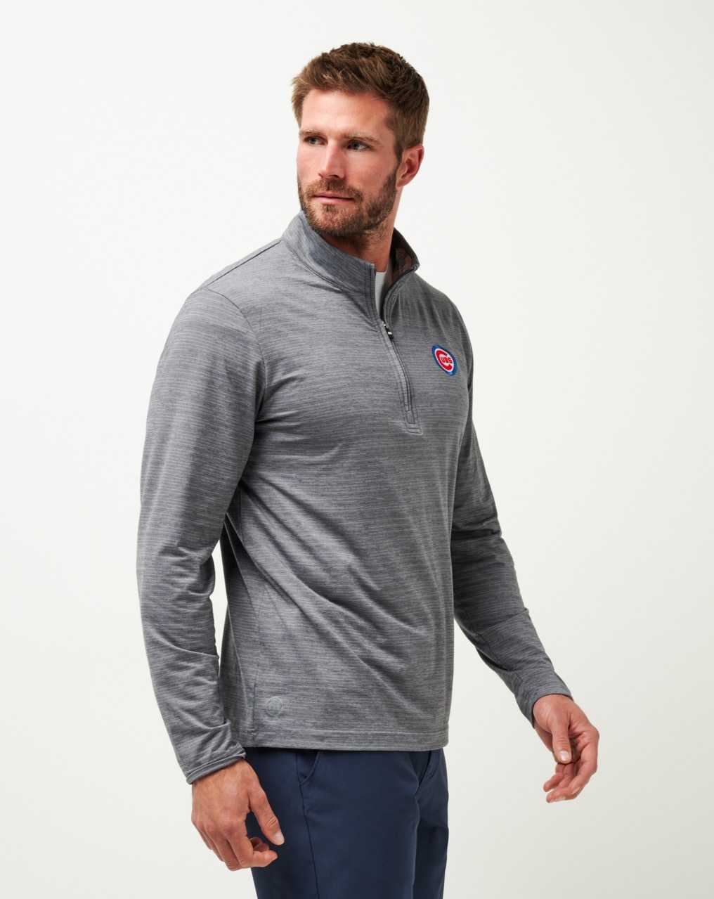 Travis Mathew Chicago Cubs The Heater Quarter Zip Sleet/Quiet Shade | BICNURZ-21