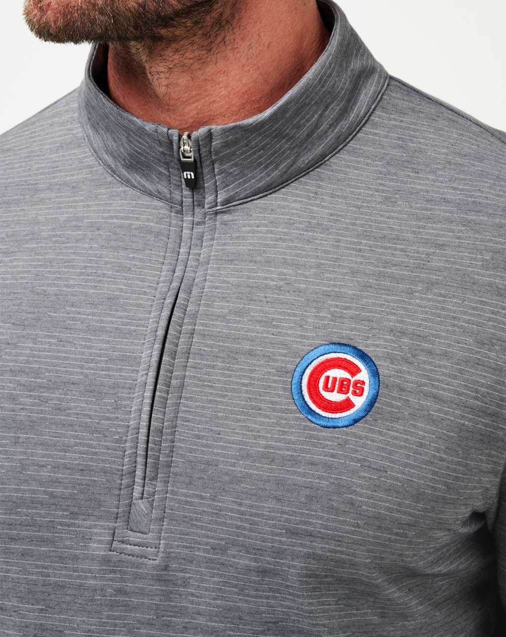 Travis Mathew Chicago Cubs The Heater Quarter Zip Sleet/Quiet Shade | BICNURZ-21