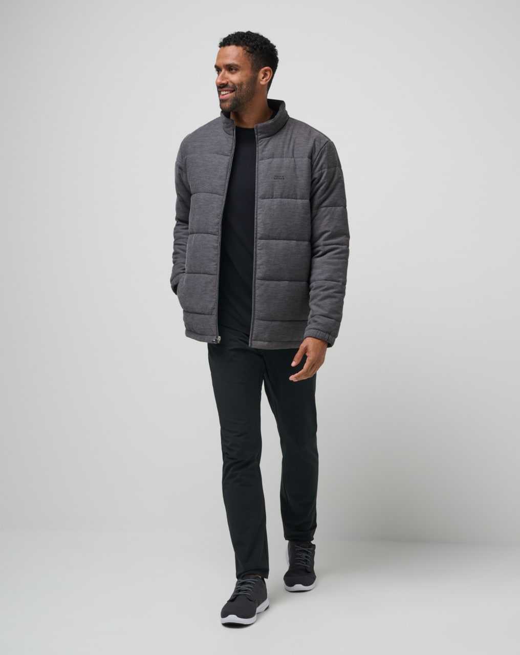 Travis Mathew Climate Drop Jacket Heather Black | RKEIZPA-97