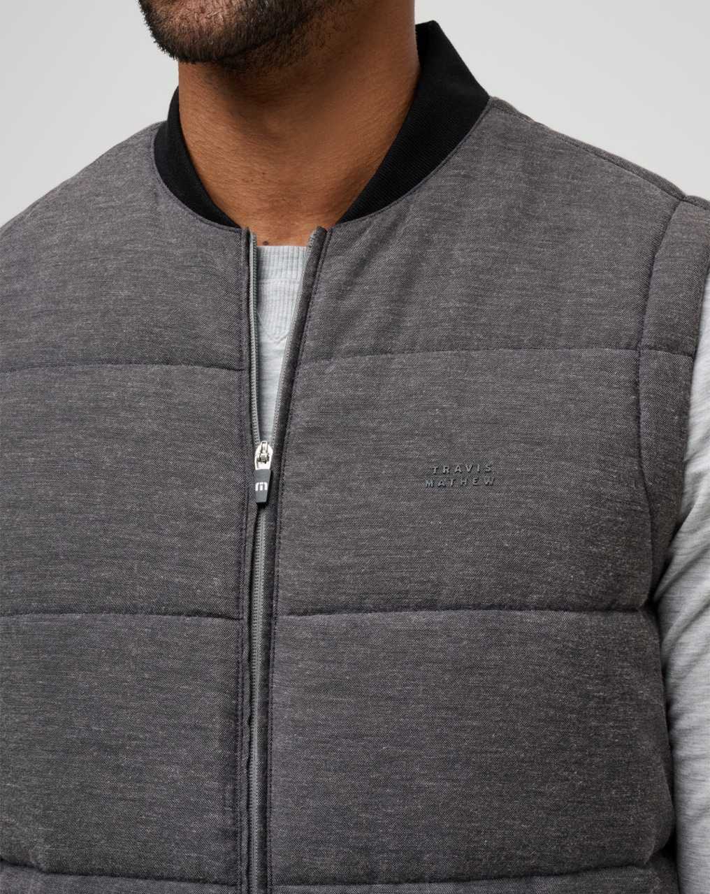 Travis Mathew Climate Drop Vest Heather Black | BLKIXDJ-72