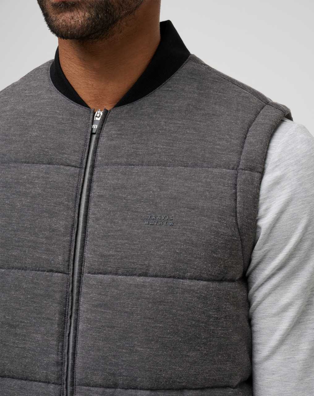 Travis Mathew Climate Drop Vest Heather Black | BLKIXDJ-72