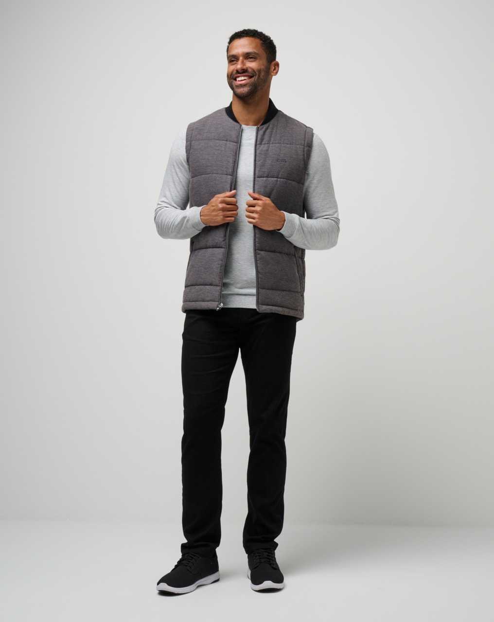 Travis Mathew Climate Drop Vest Heather Black | BLKIXDJ-72