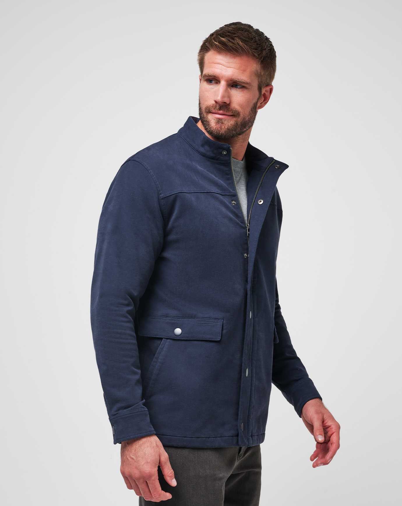 Travis Mathew Cloud Denim Full Zip Blue Nights | HCSEBAN-58