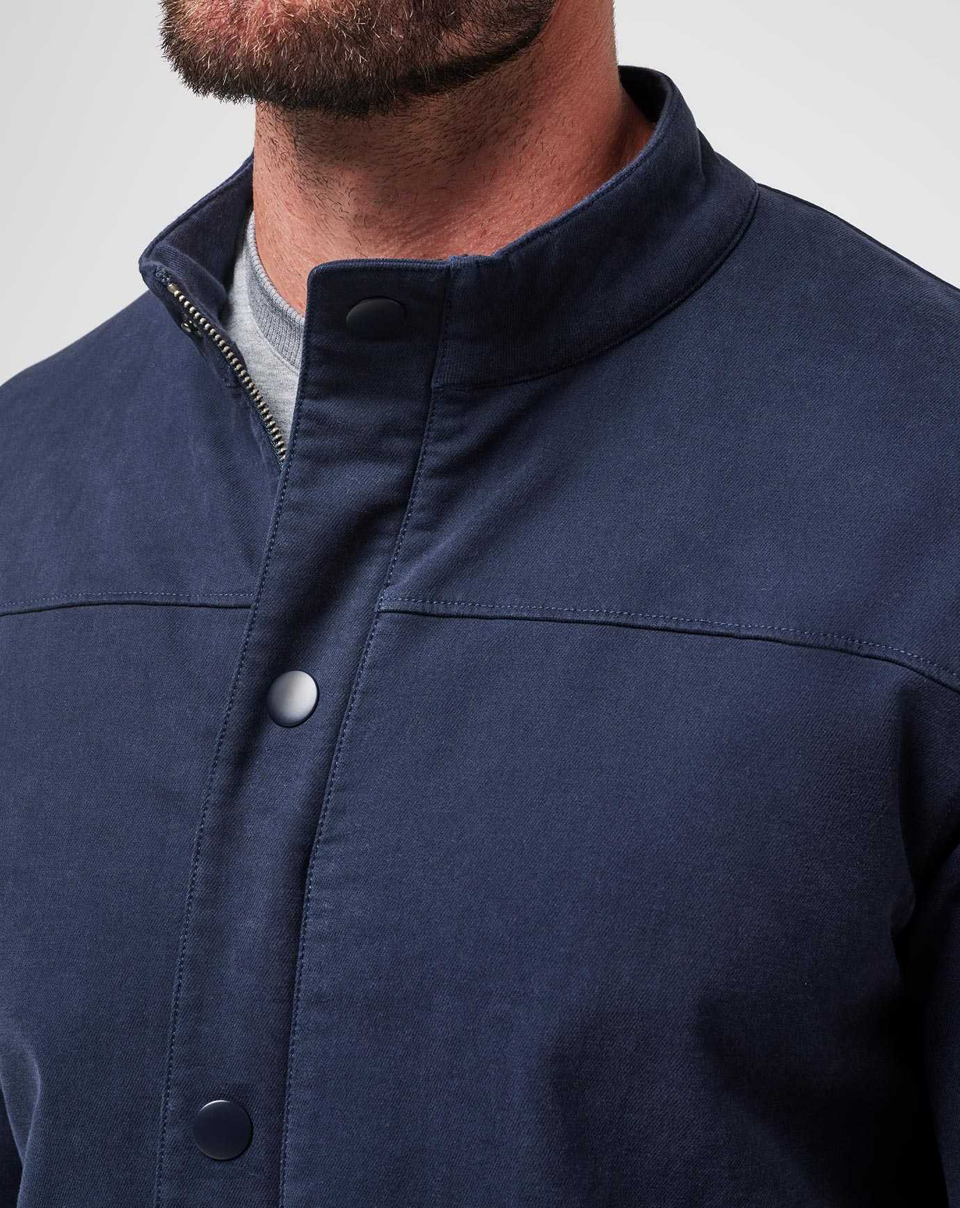 Travis Mathew Cloud Denim Full Zip Blue Nights | HCSEBAN-58