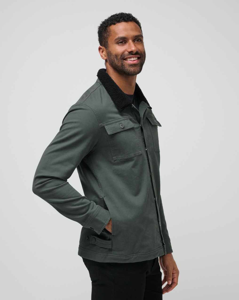 Travis Mathew Cloud Denim Sherpa Jacket Balsam Green | YMWDTXJ-76