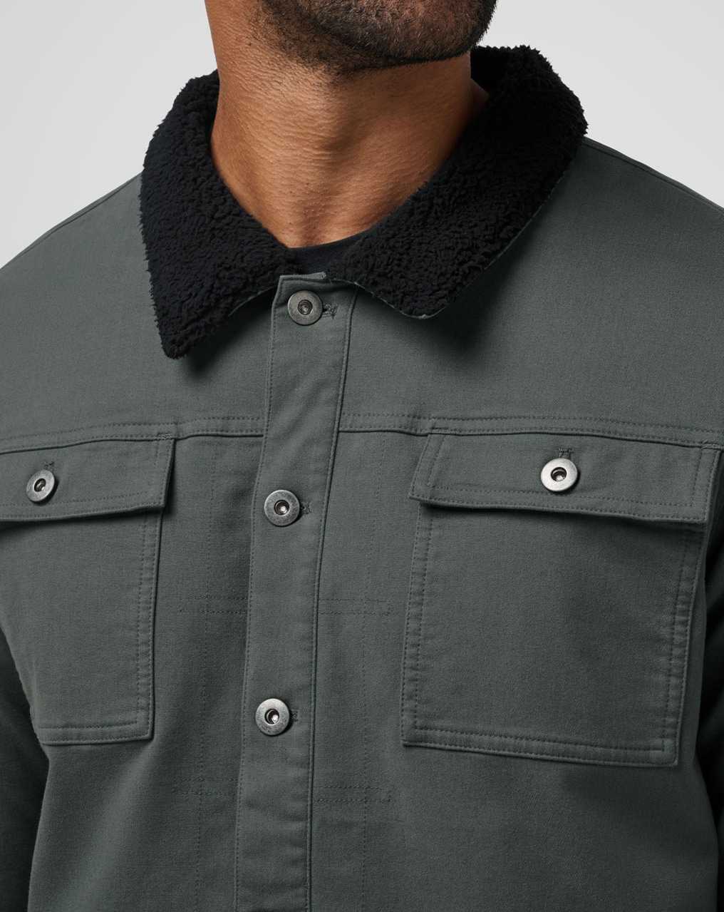 Travis Mathew Cloud Denim Sherpa Jacket Balsam Green | YMWDTXJ-76