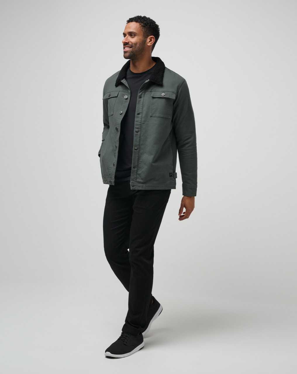 Travis Mathew Cloud Denim Sherpa Jacket Balsam Green | YMWDTXJ-76