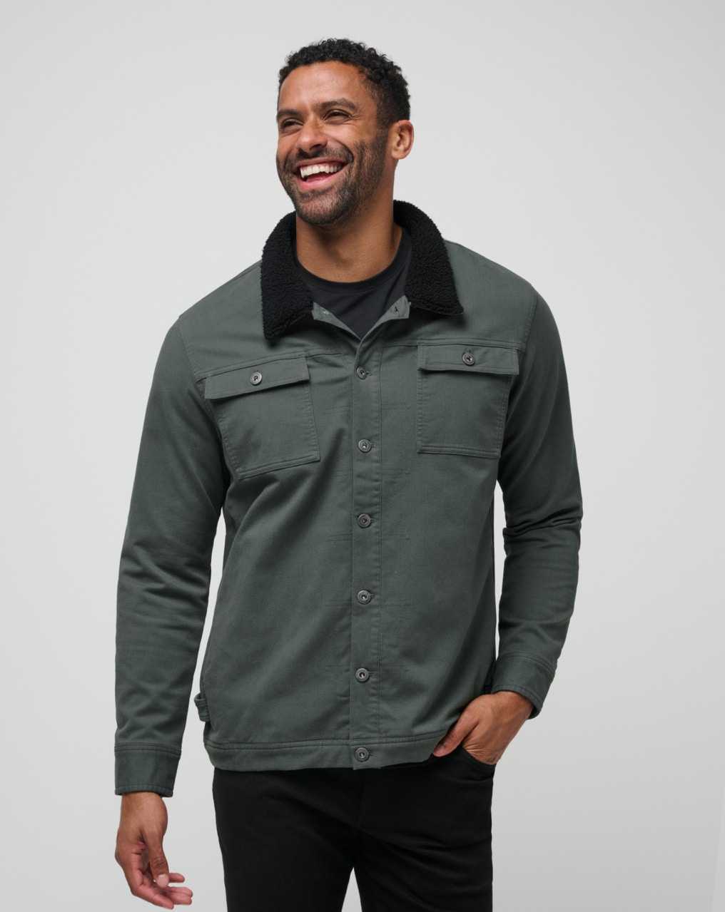 Travis Mathew Cloud Denim Sherpa Jacket Balsam Green | YMWDTXJ-76