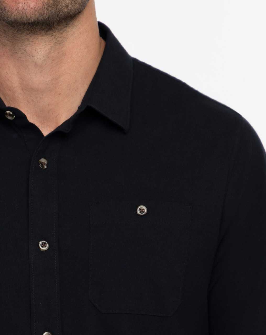 Travis Mathew Cloud Flannel Button-up Black | DEBTWKZ-83