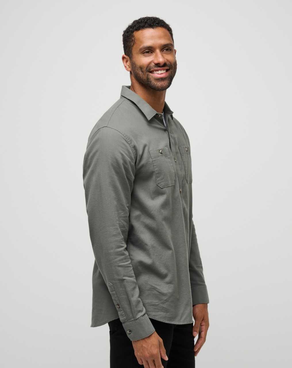 Travis Mathew Cloud Flannel Button-up Dark Olive | EVIMJRK-69