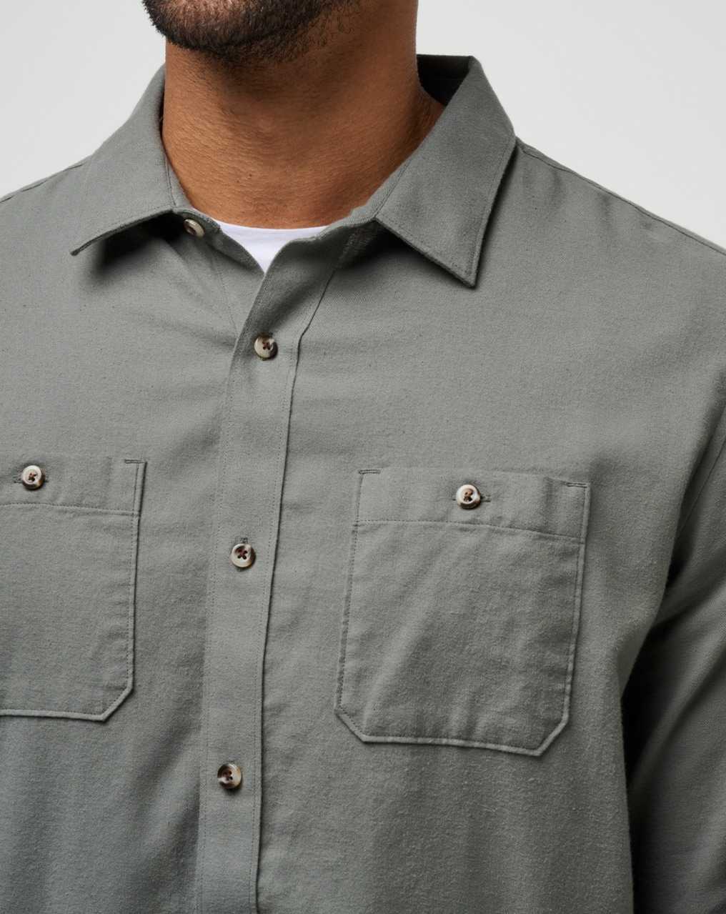 Travis Mathew Cloud Flannel Button-up Dark Olive | EVIMJRK-69