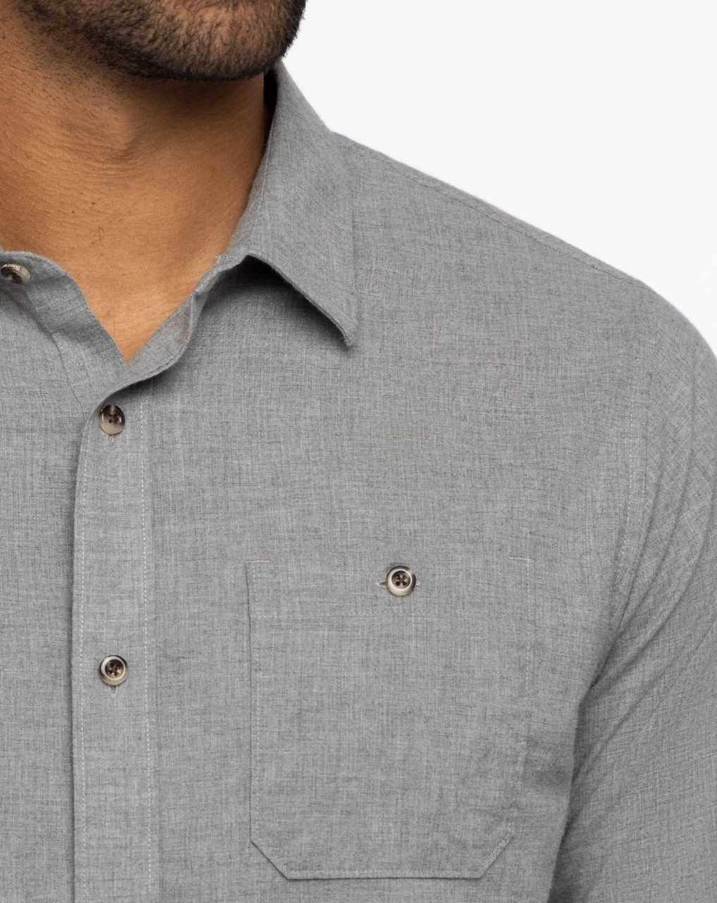 Travis Mathew Cloud Flannel Button-up Heather Quiet Shade | NODTXPE-21