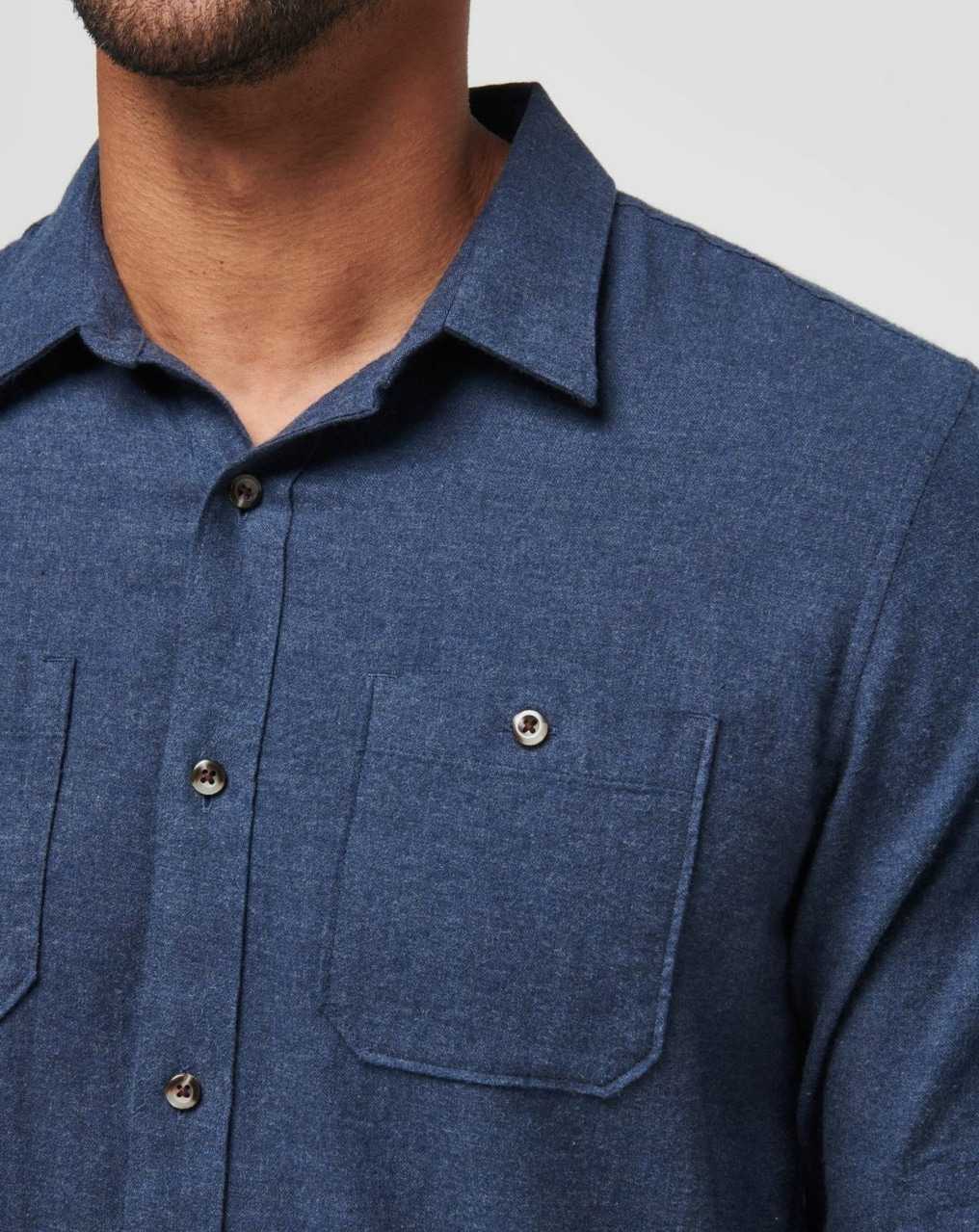 Travis Mathew Cloud Flannel Button-up Total Eclipse | BCAXGHI-70