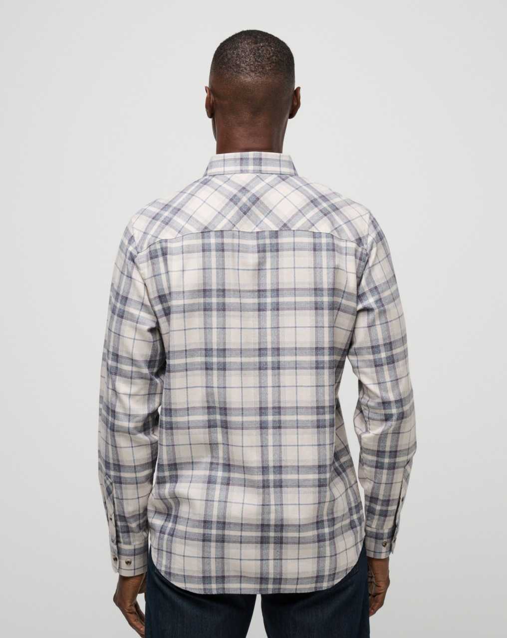 Travis Mathew Cloud Flannel Plaid Button-up Oxford Tan/Plum | GUADMTF-54