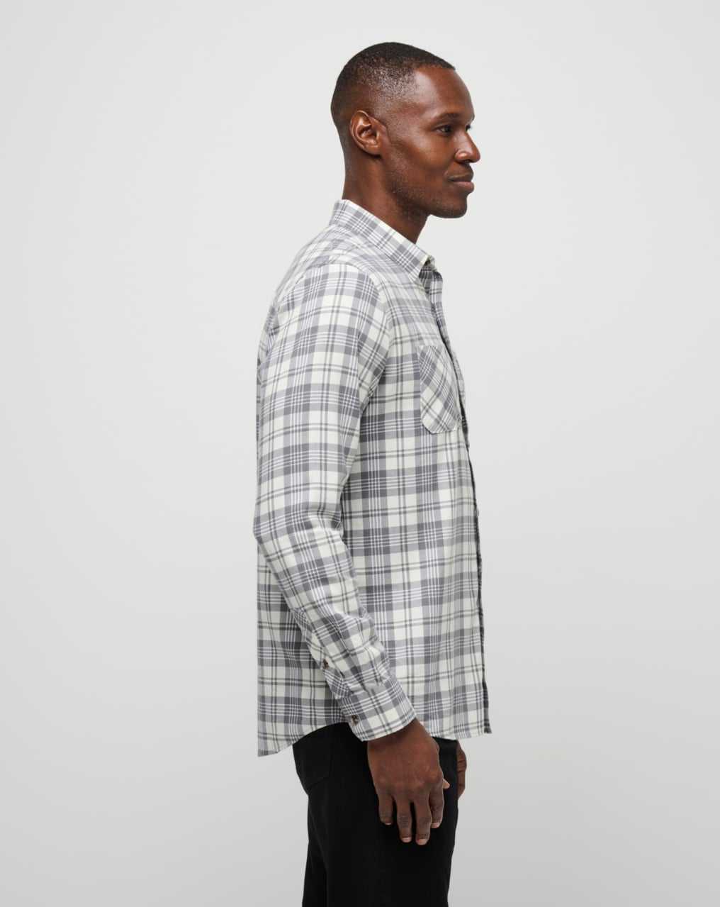 Travis Mathew Cloud Flannel Plaid Button-up Vanilla Ice/Quiet Shade | JNHSVOT-35