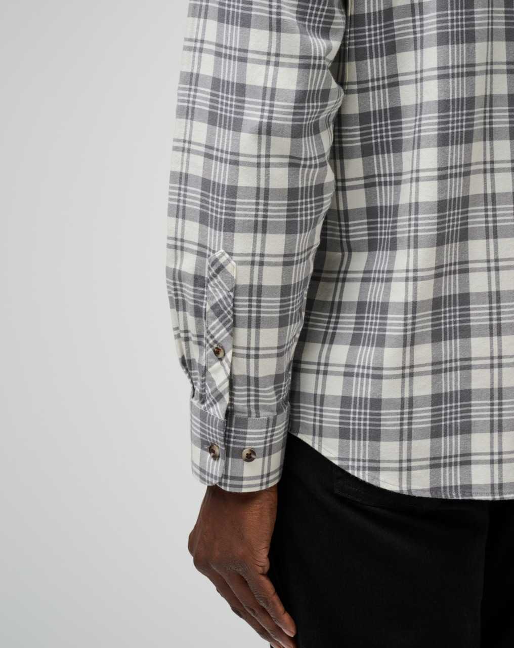 Travis Mathew Cloud Flannel Plaid Button-up Vanilla Ice/Quiet Shade | JNHSVOT-35