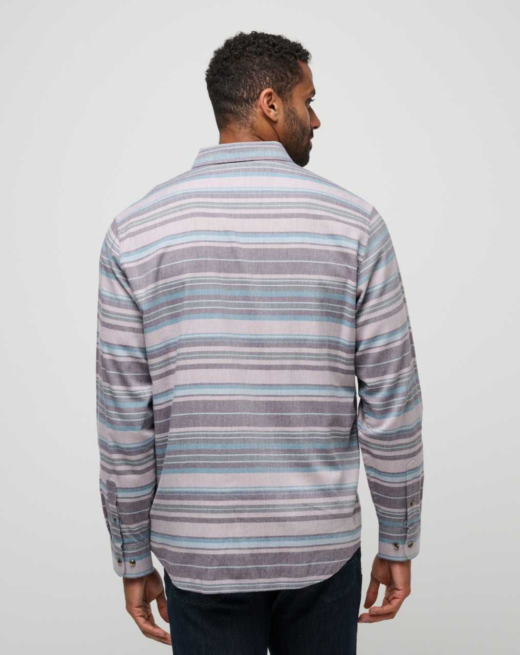 Travis Mathew Cloud Flannel Stripe Button-up Elderberry/Plum | TMGHIKR-40