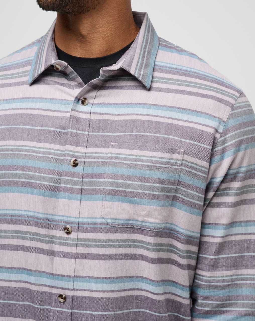 Travis Mathew Cloud Flannel Stripe Button-up Elderberry/Plum | TMGHIKR-40