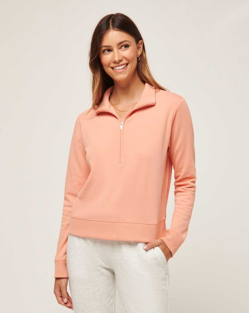 Travis Mathew Cloud Fleece Half Zip Canyon Sunset | SFCZYVW-08