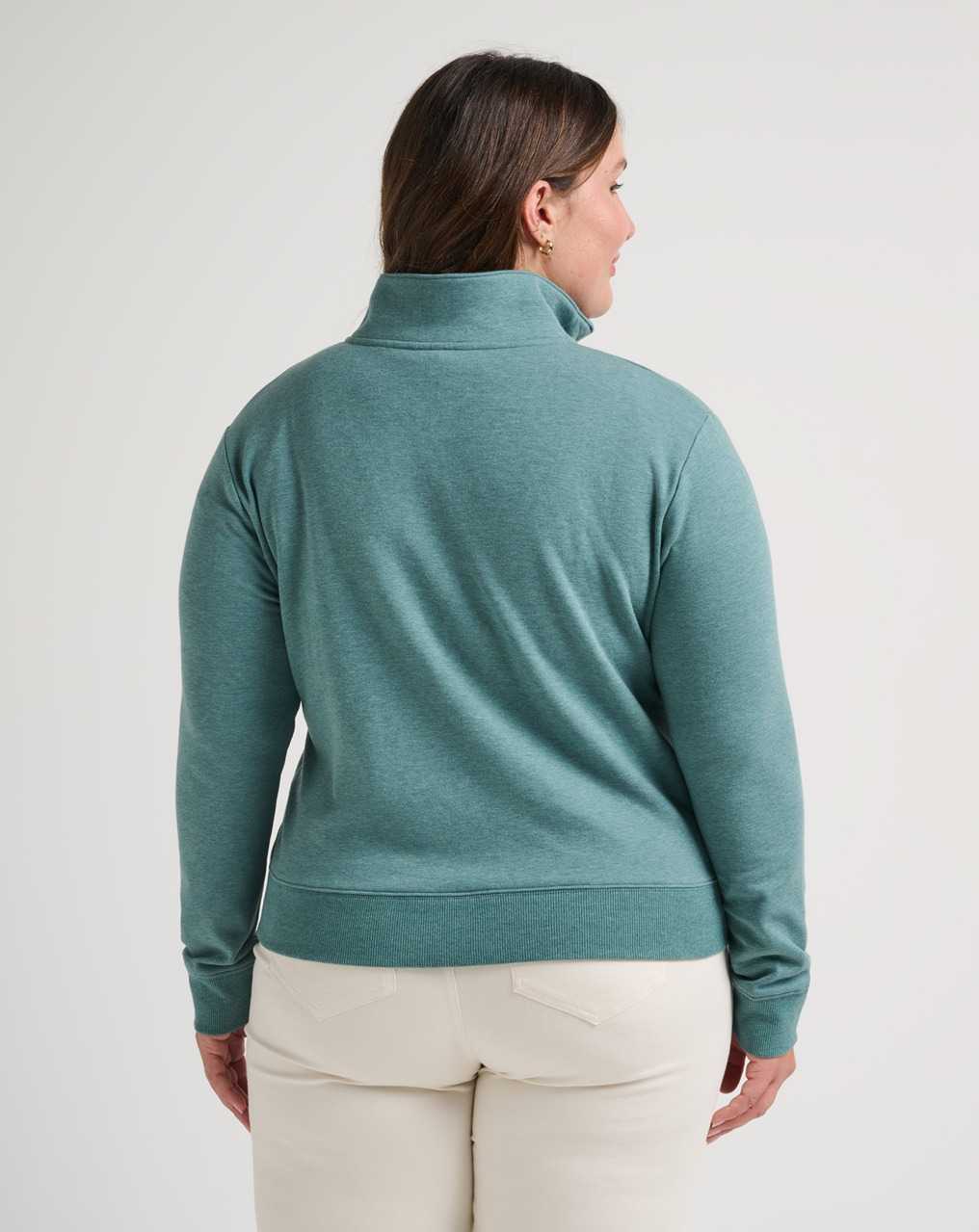 Travis Mathew Cloud Fleece Half Zip Heather North Atlantic | XPFAGEB-14