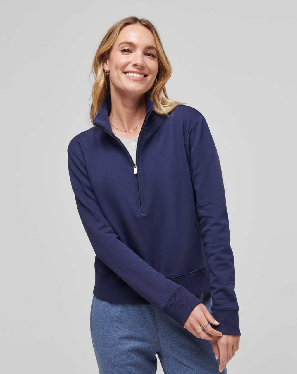 Travis Mathew Cloud Fleece Half Zip Navy | LNPZTEC-40