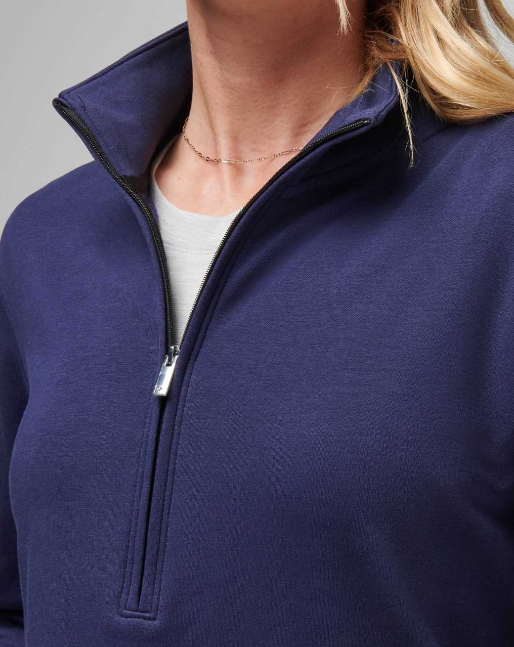 Travis Mathew Cloud Fleece Half Zip Navy | LNPZTEC-40