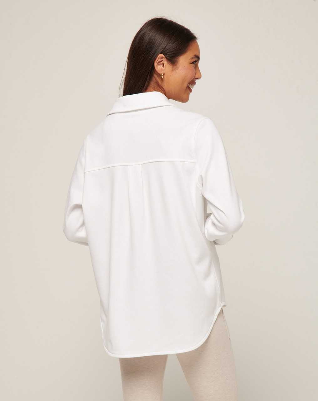 Travis Mathew Cloud Fleece Shacket White | OJYBZWR-26