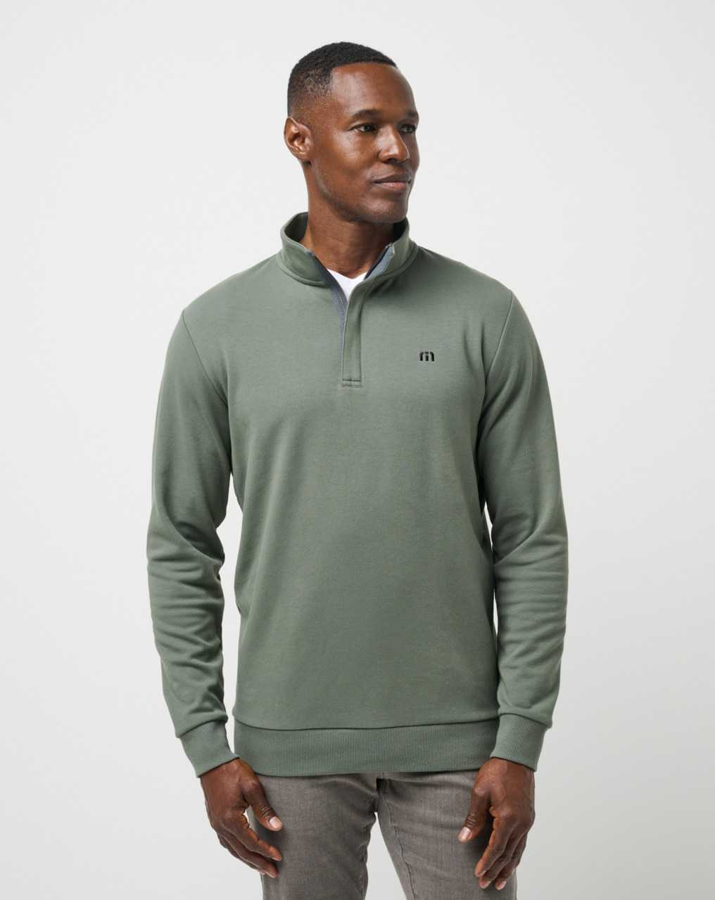 Travis Mathew Cloud Quarter Zip 2.0 Dark Olive | WICATYN-30