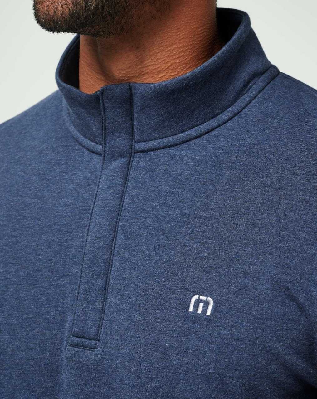 Travis Mathew Cloud Quarter Zip 2.0 Heather Blue | YZJIUVB-24