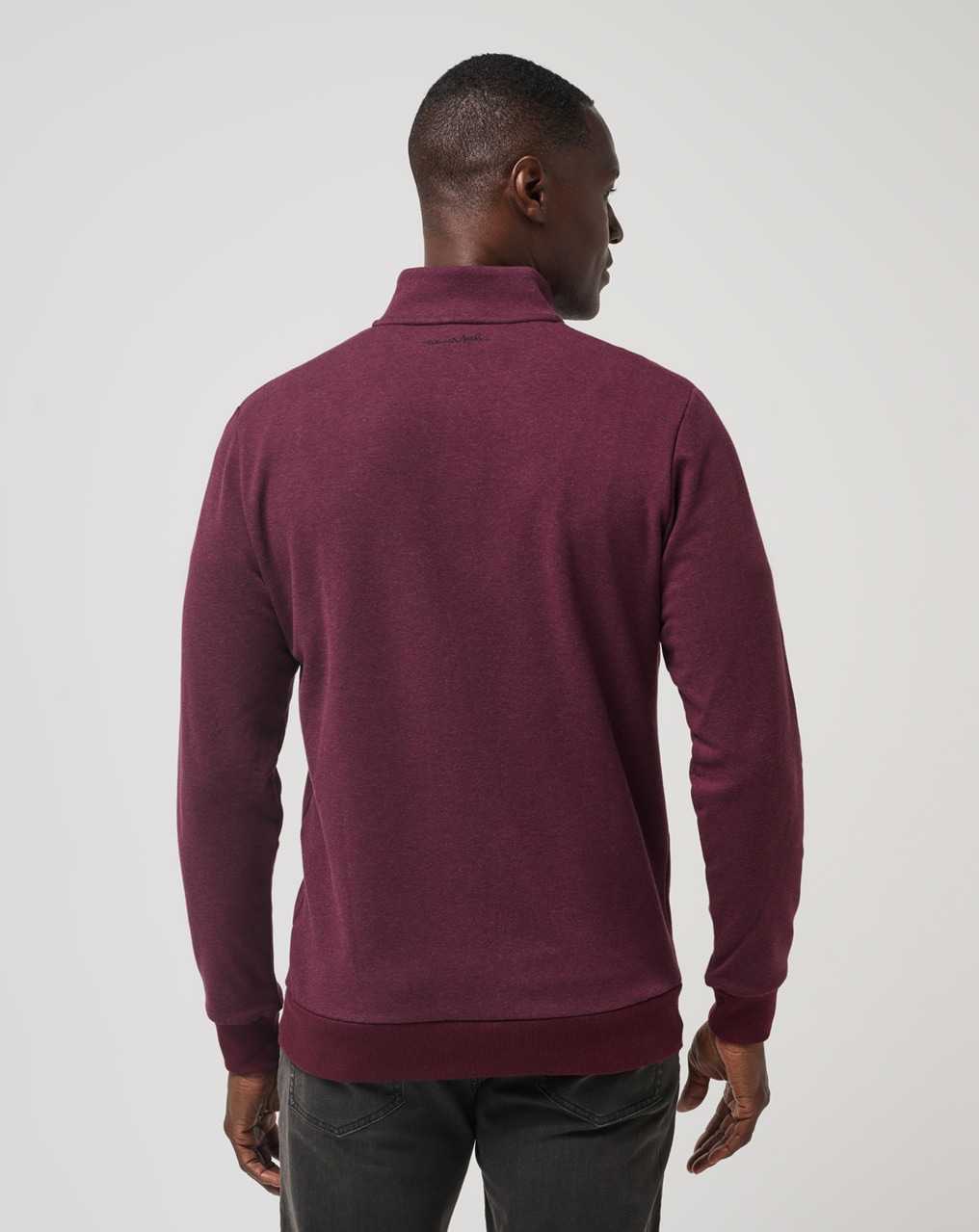 Travis Mathew Cloud Quarter Zip 2.0 Heather Dark Red | EGURXQP-12