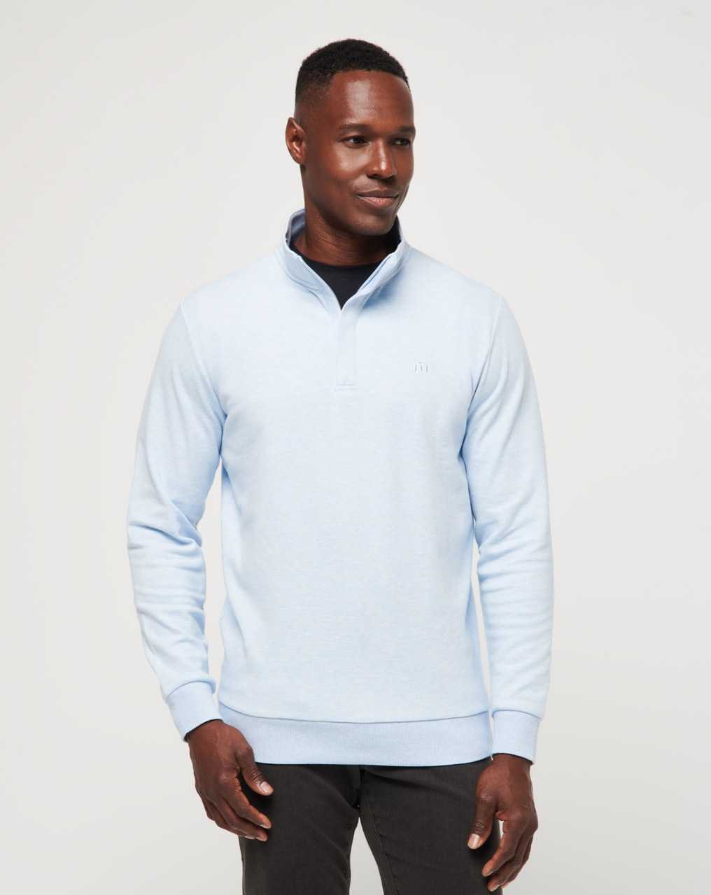 Travis Mathew Cloud Quarter Zip 2.0 Heather Kentucky Blue | GDQJTKL-54