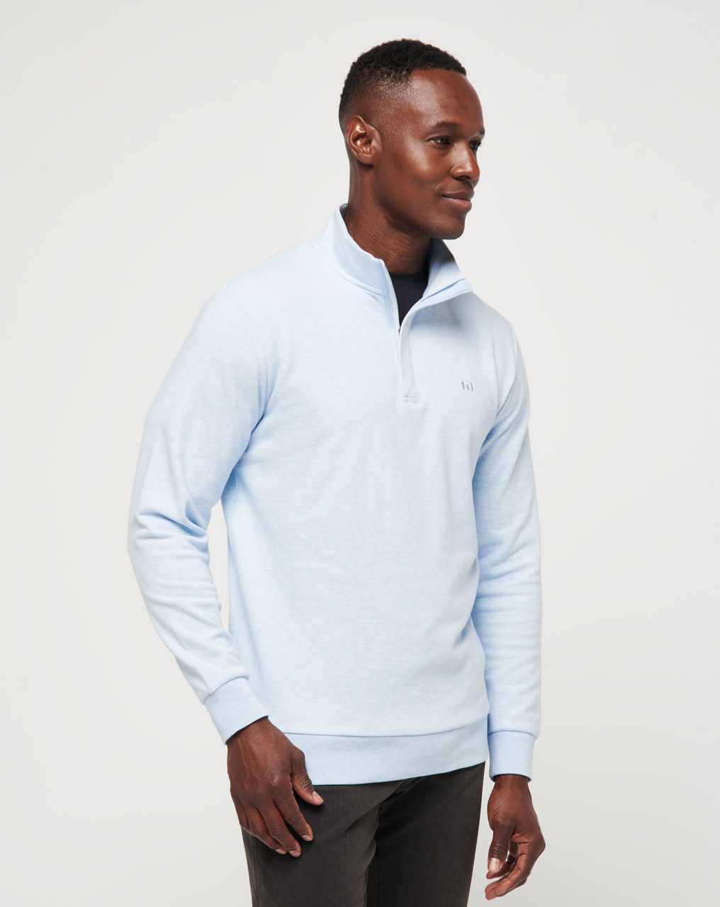 Travis Mathew Cloud Quarter Zip 2.0 Heather Kentucky Blue | CHIPVQL-47