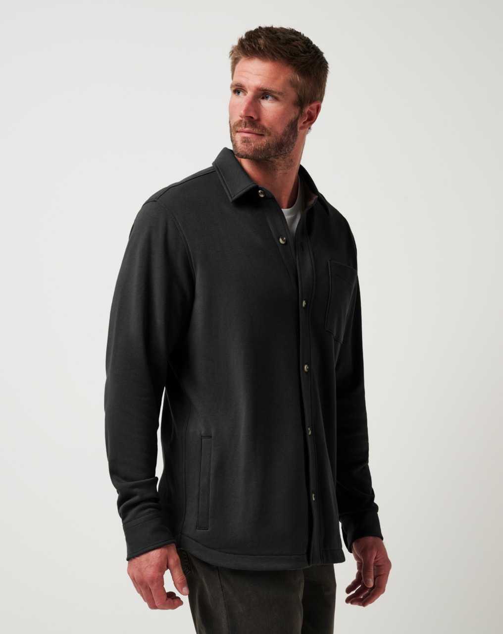 Travis Mathew Cloud Shirt Jacket Black | FRCTING-15