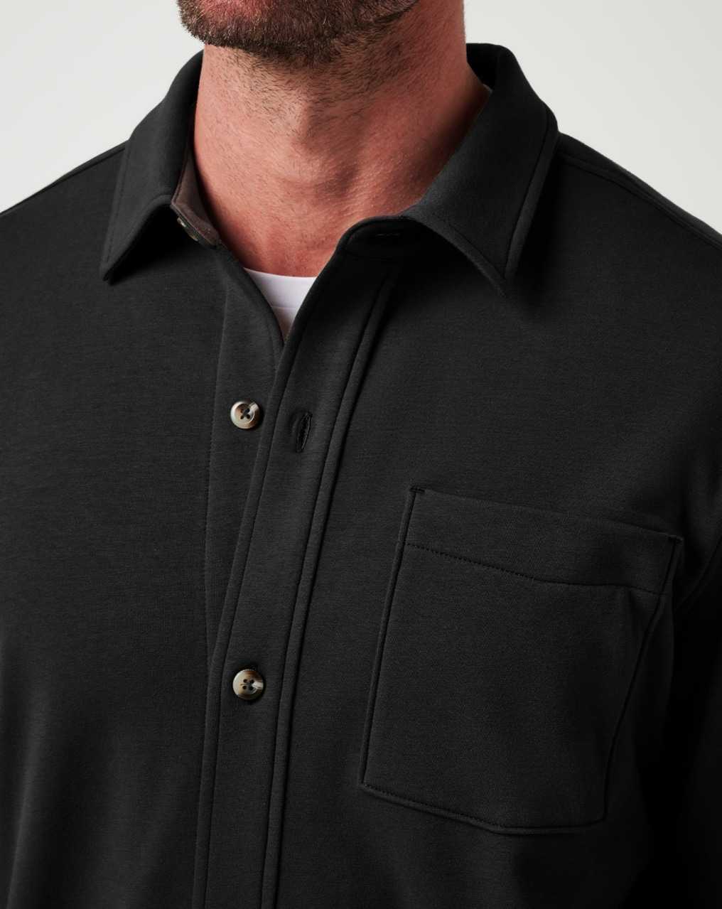 Travis Mathew Cloud Shirt Jacket Black | FRCTING-15